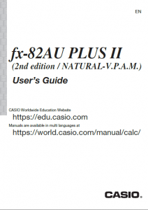 User Guides & Manuals – Casio Education – Australia